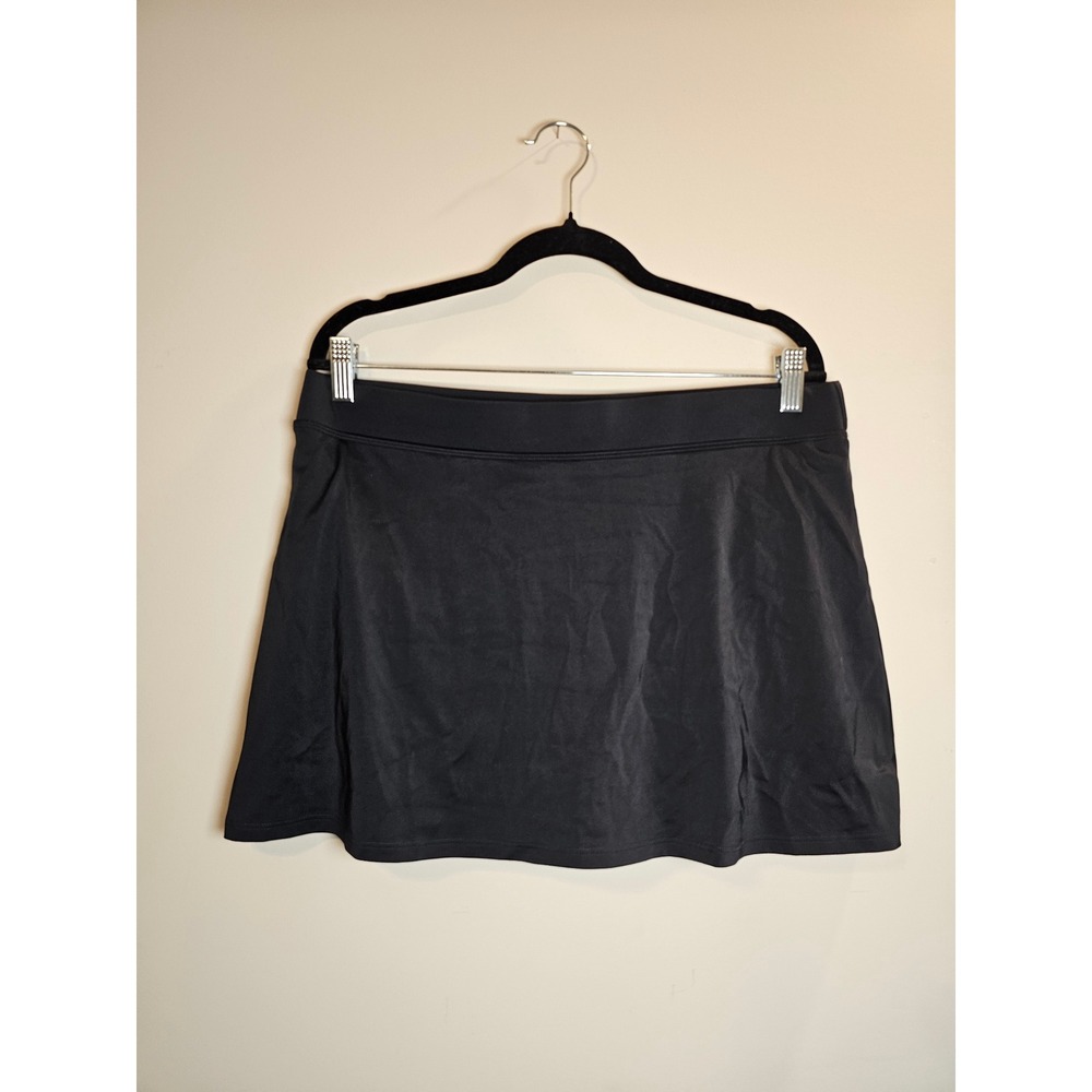 LL Bean Black Swim Skirt UPF 50+ Sunblocking Xtra Life Lycra Size 16 REG